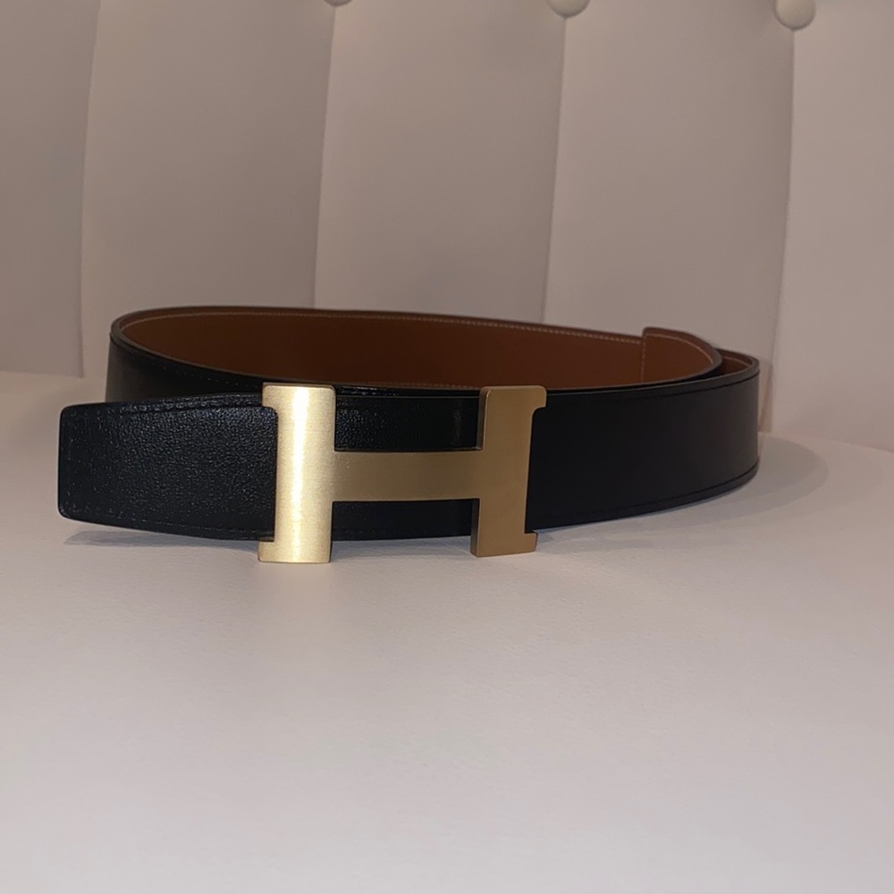 Constance belt buckle & Reversible leather strap 38 mm